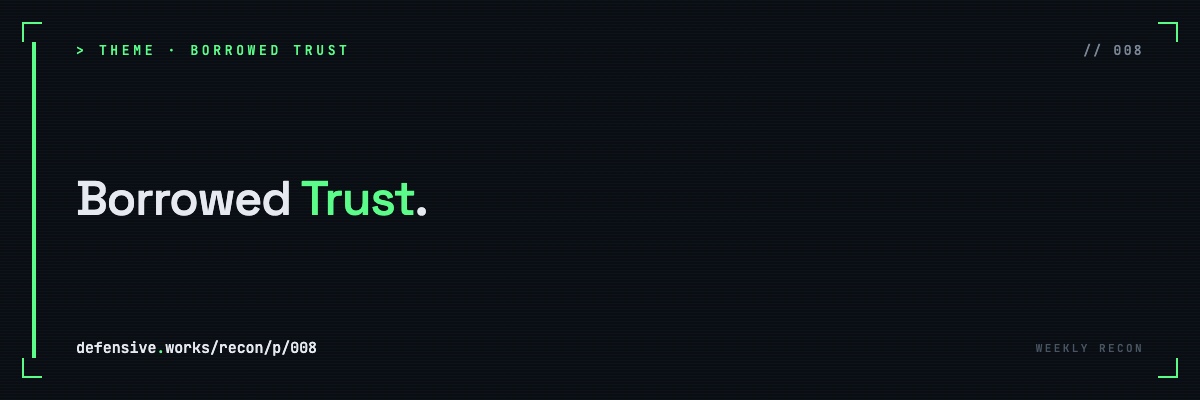 Weekly Recon #8: Borrowed Trust