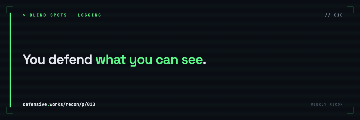 Weekly Recon #10: Blind Spots